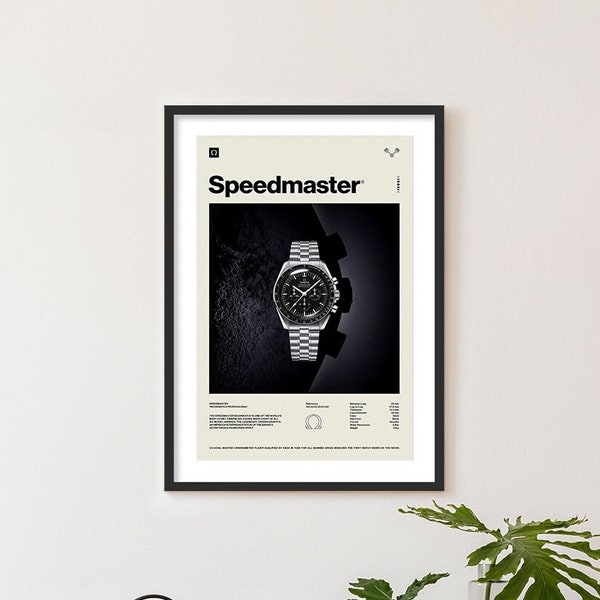 Omega Speedmaster Moonwatch Professional Print | Black and White Watch Art for Office