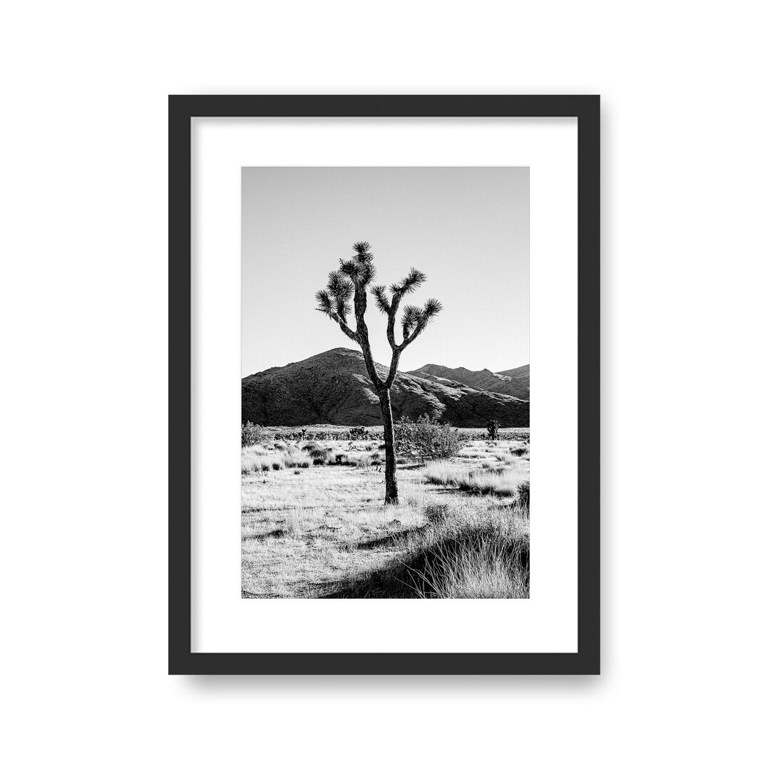 Joshua Tree Desert Landscape Art Print, Cactus Wall Art, Boho Southwest ...