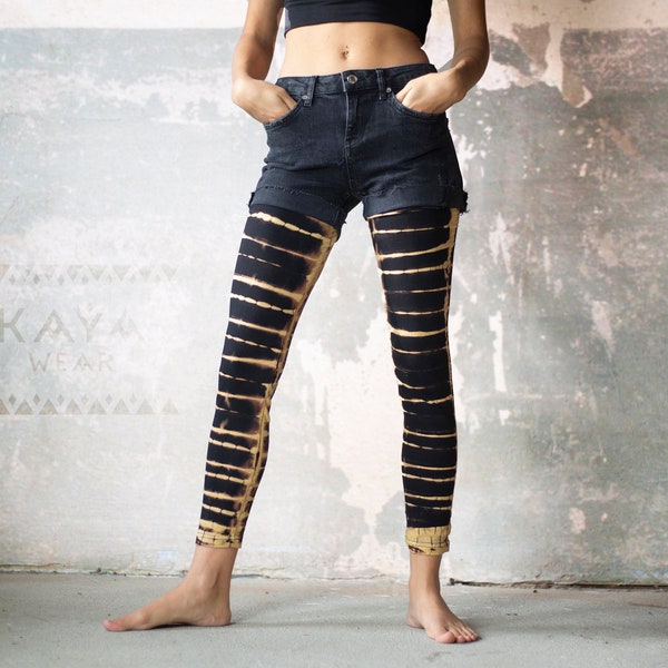 Stripe Leggings Batik Tie dye Handmade