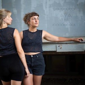 Zebra Crop Top | Tanktop | halb transparent | Boho