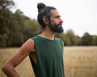 Shirt tanktop Shipibo bosgroen