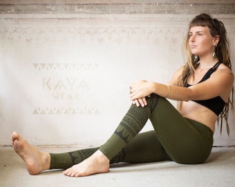 Blockprint Leggings Tribal Boho Yoga Hippie