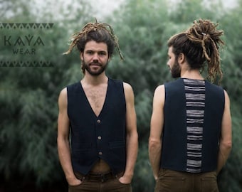 Vest Zwart Katoen Natuurlijk Boho Hippie