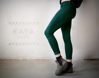 Gestreifte Leggings | Baumwolljersey | Zirkus Boho Yoga Hippie