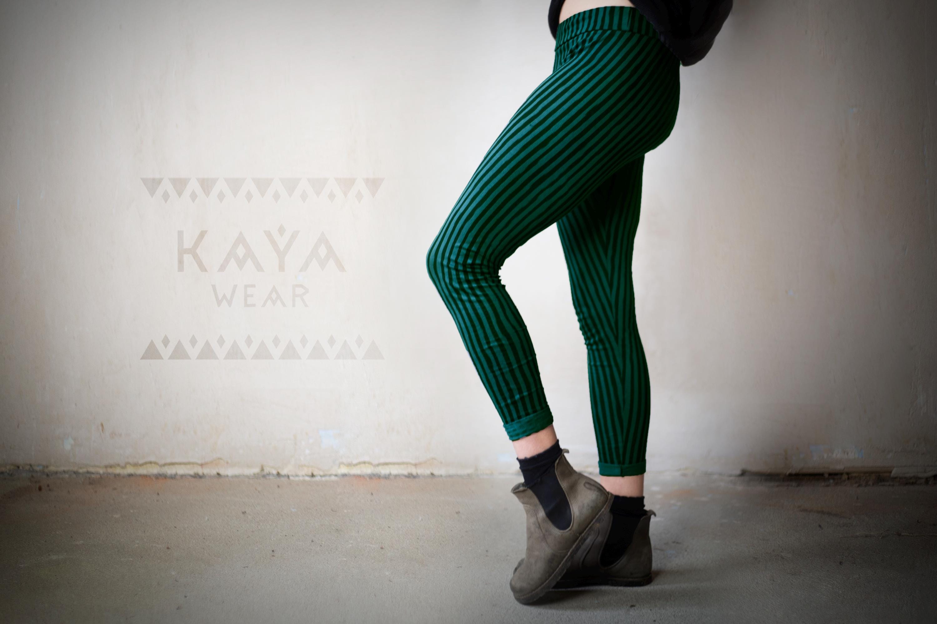 Gestreifte Leggings | Baumwolljersey | Zirkus Boho Yoga Hippie