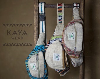 Hemp Bum Bag / Belt Bag / Bumbag / Fanny Pack / Handmade / Black / Unisex / Nepal / Festival / natural