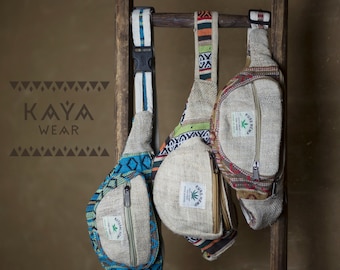Hemp bum bag / belt bag / bumbag / fanny pack / handmade / black / unisex / Nepal / festival / natural