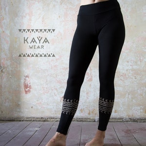 Block print leggings tribal boho yoga hippie image 10