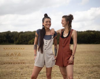 Short Dungarees Handmade Boho Dungaree
