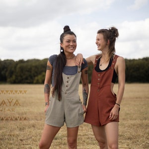 Salopette courte faite à la main Boho Dungaree