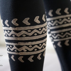 Block print leggings tribal boho yoga hippie image 5