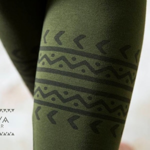 Block print leggings tribal boho yoga hippie image 4