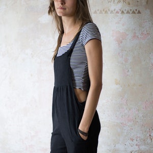 Dungarees Jumpsuit Boho Handmade Black Natural Rust Red Curry Blue Grey image 9