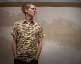 Shirt with handmade block prints