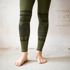 Blockprint Leggings Tribal Boho Yoga Hippie Bild 3