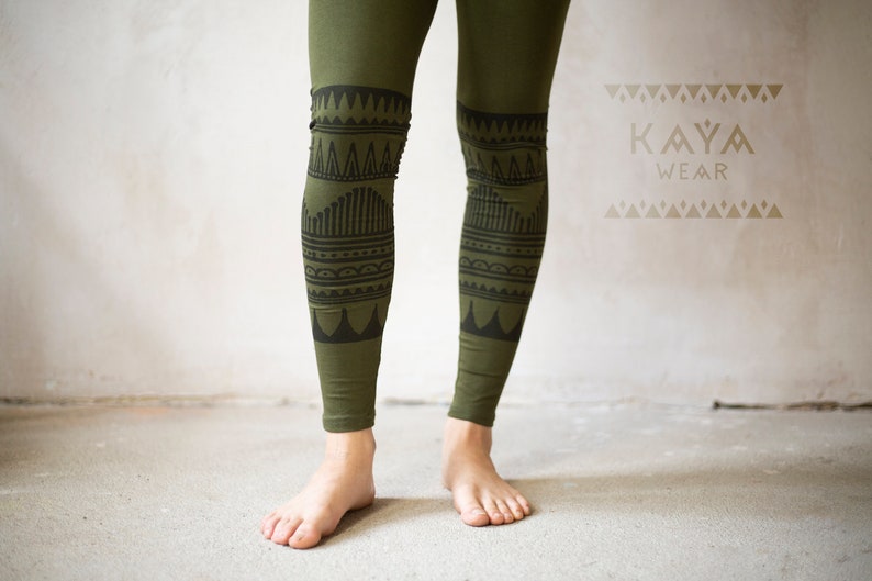 Blockprint Leggings Tribal Boho Yoga Hippie Bild 3