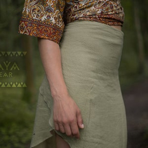 Wrap Skirt Cotton Beige Black Green Rust Brown Bild 9