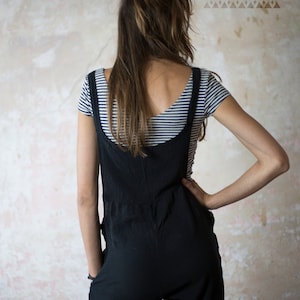 Dungarees Jumpsuit Boho Handmade Black Natural Rust Red Curry Blue Grey image 5
