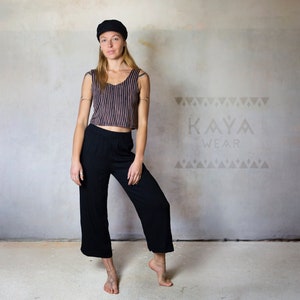 Crepe viscose culottes with wide legs