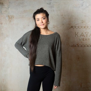 Knit Pullover Vokuhila pale purple, pale olive, pale blue and steel grey image 8