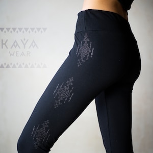 Block print leggings tribal boho yoga hippie image 1