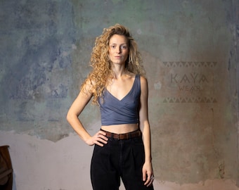 Wikkel crop top van viscose boho