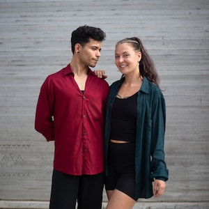 Viscose shirt with coconut buttons