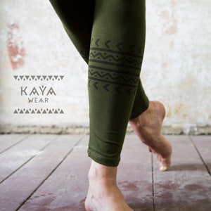 Block print leggings tribal boho yoga hippie image 8