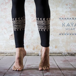 Block print leggings tribal boho yoga hippie image 9