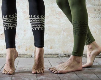 Blockprint Leggings Tribal Boho Yoga Hippie