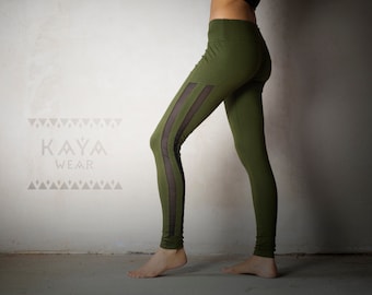 Mesh Leggings Sport Urban Yoga Green Black