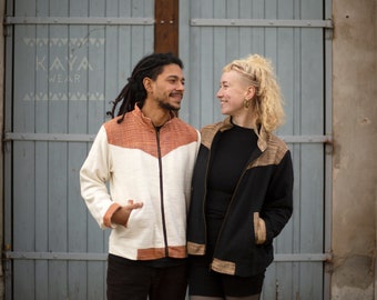 Veste en coton Khadi sans doublure noir