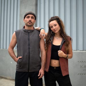 2-i-1-väst | Vändbar väst | Bomull | Handgjord