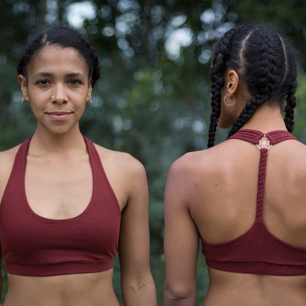 Bustier Sri Yantra Grün Schwarz Orange Weinrot Top Messing Yoga Sport