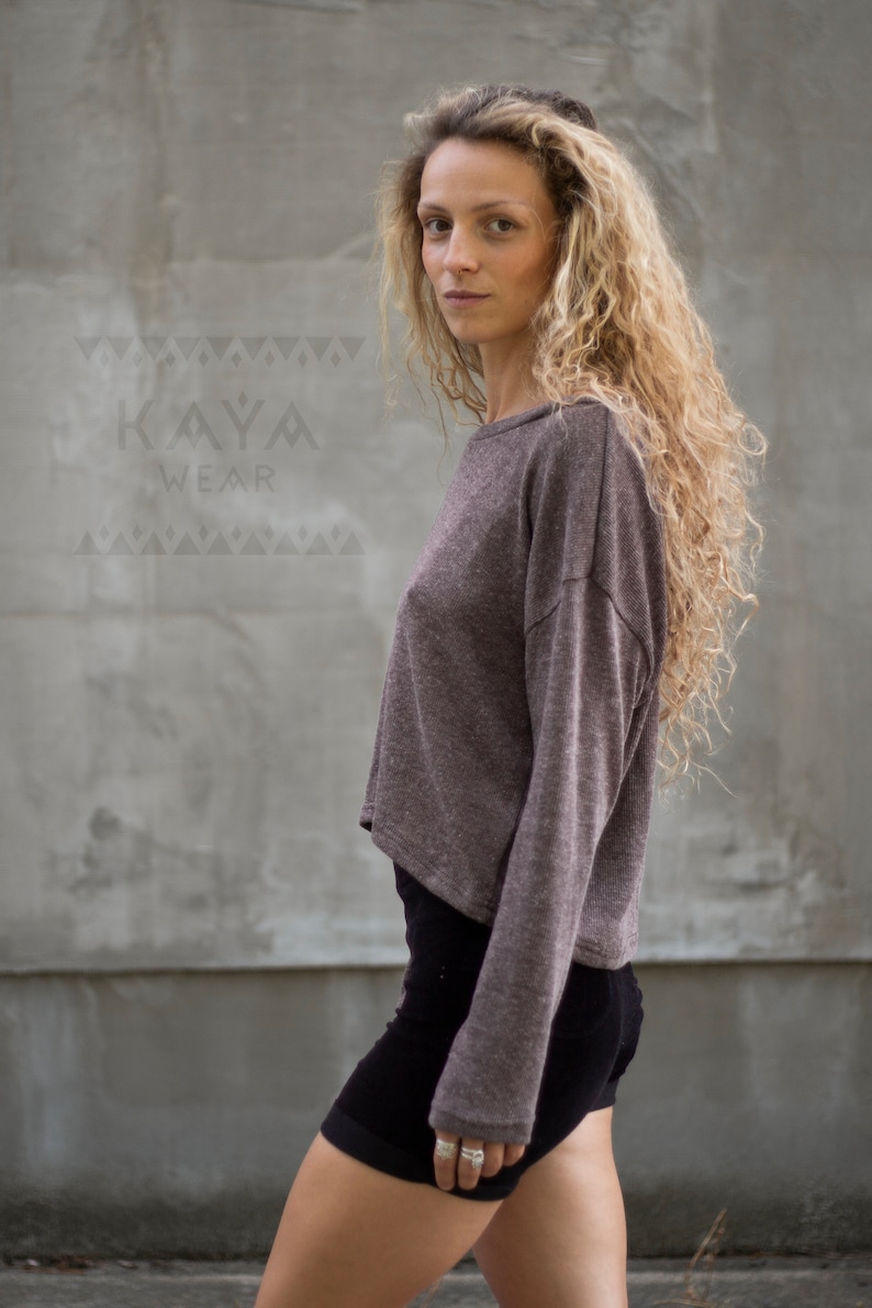 Knit Pullover Vokuhila pale purple, pale olive, pale blue and steel grey image 10
