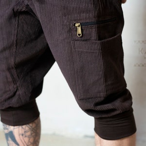 Short corduroy trousers knickerbocker cargo trousers image 4