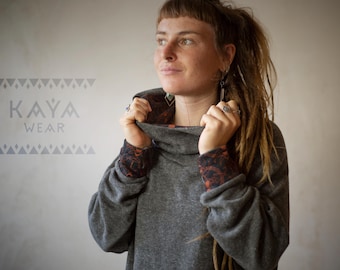 Pull à capuche en tricot avec imprimé