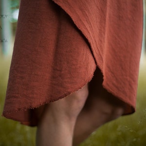 Wrap Skirt Cotton Beige Black Green Rust Brown image 8