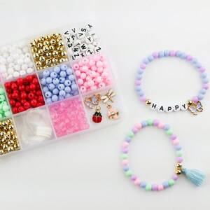 Stacked Sweetly Hello Spring DIY Stretchy Bracelet Craft Kit Activity, Friendship Bracelets, Easter Basket Gift, Bracelet Kit, Birthday Gift