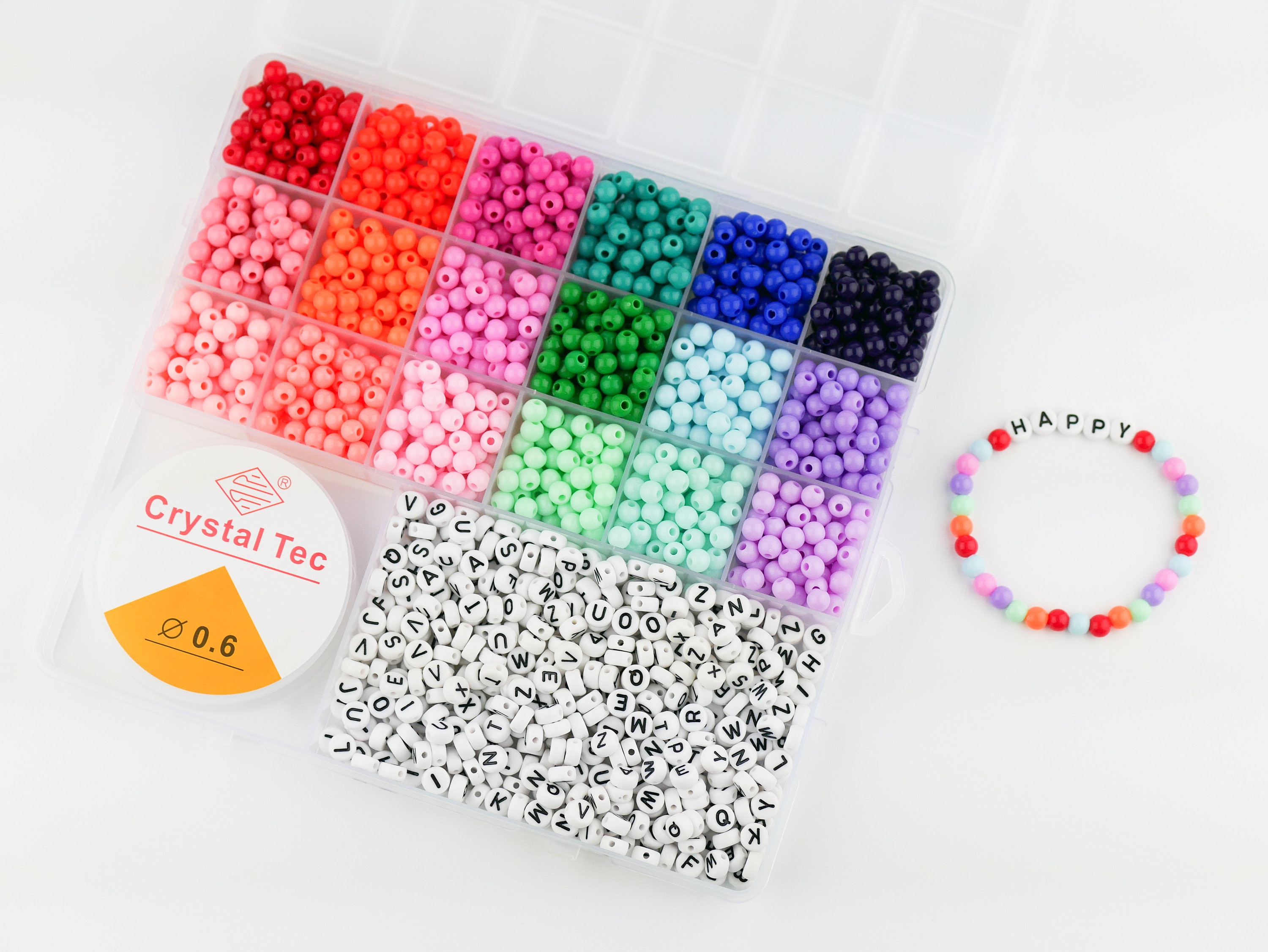 4800pcs Clay Beads for Bracelet Making Kit,friendship Bracelet Kit With  Flat Round Polymer Clay Spacer Heishi Beads Set for Jewelry Making 