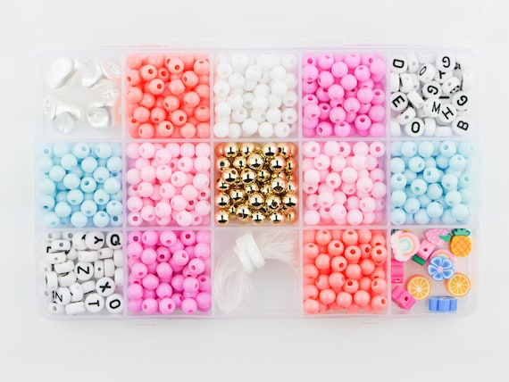 Amazon.com: Enjoymade Glass Beads Bracelet Making Kit, Girls' Lovely Cute Bracelet  Necklace Jewelry Making Kit, DIY Bulk Acrylic Gradient Bubble Bead Girls'  Jewelry, Girls' Birthday Gift