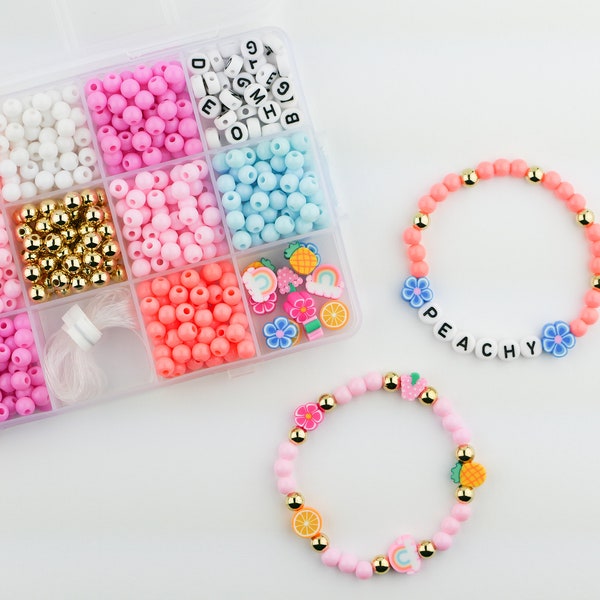 Stacked Sweetly, Sunshine City stretchy bracelet craft kit, VSCO activity box craft for teens, Make Your Own Bracelets, DIY summer jewelry