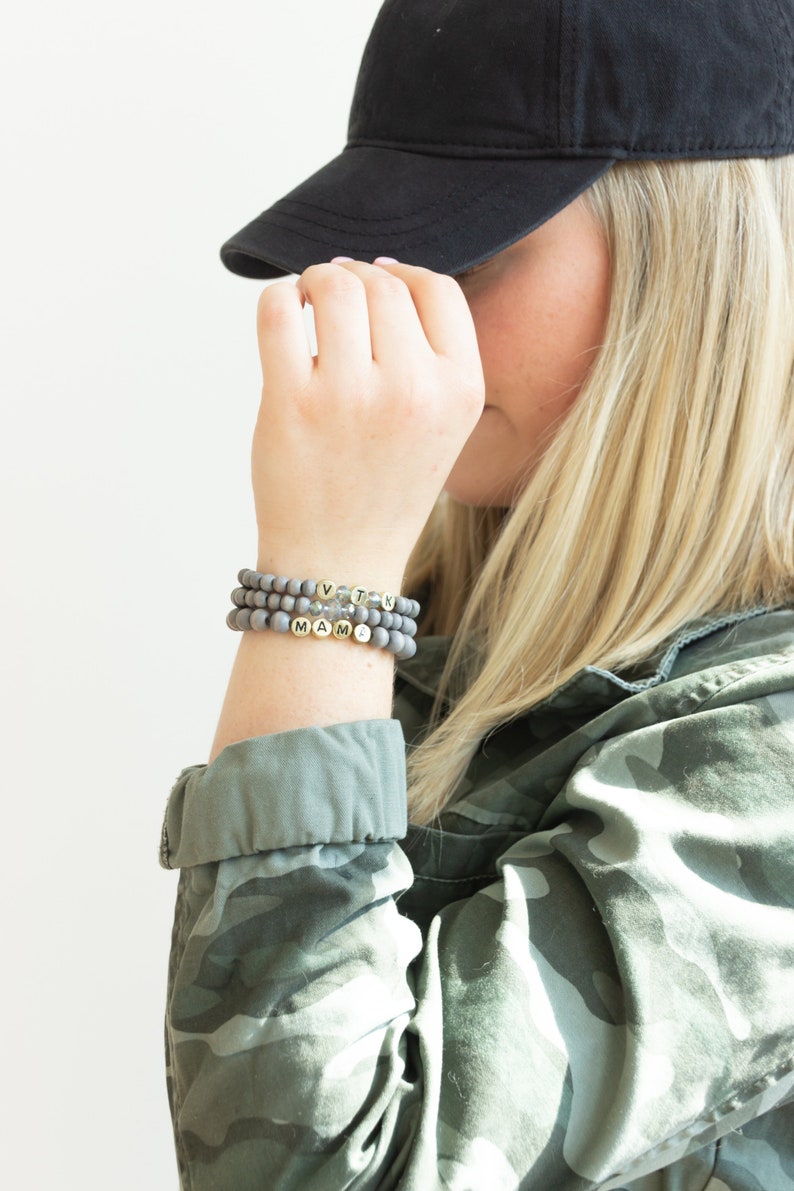 Custom Word Beaded Bracelets Stacked Sweetly Name Bracelet NEW! Personalized Custom Beaded Name Bracelets