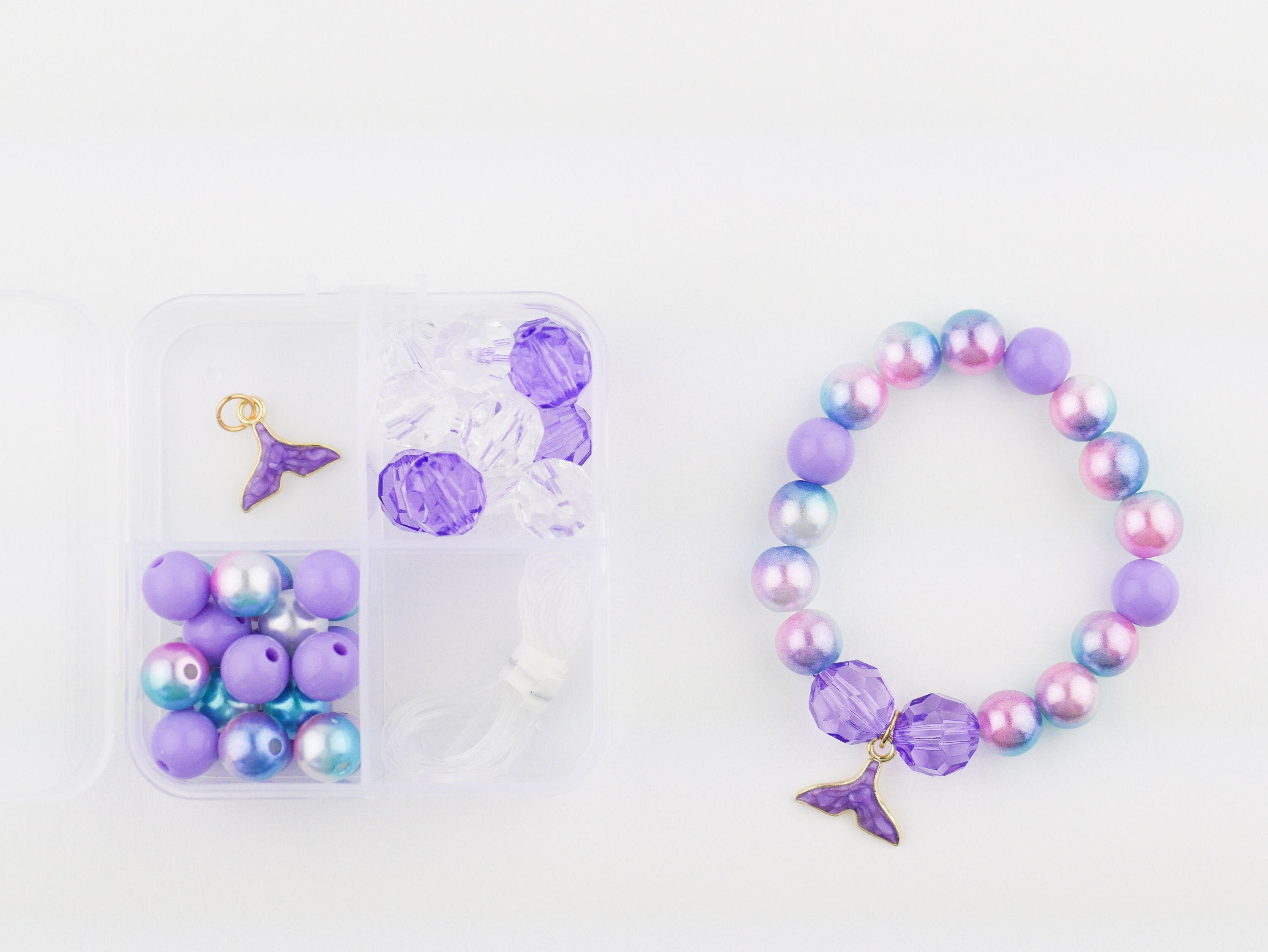 ZesNice Beads for Jewelry Making Girls Bracelet Making Kit Mermaid