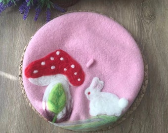 handmade Beret Veggie Lover/'s gift Party Hat Purple Hat Eggplant Hat Valentine/'s day gift Purple Beret Birthday gift Wool beret