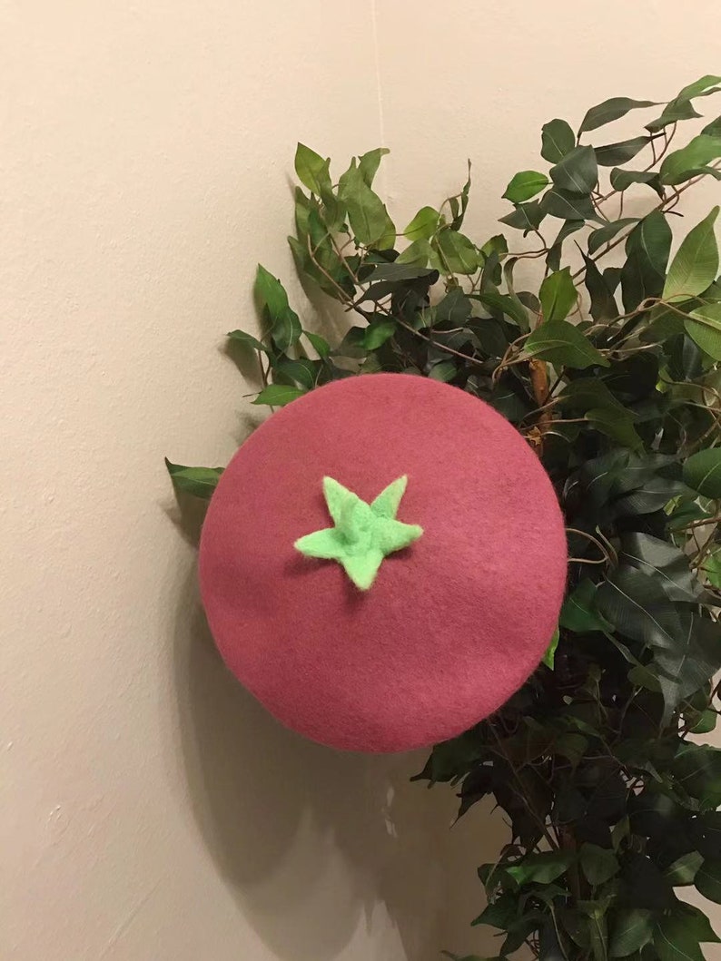 handmade Beret Veggie Lover/'s gift Party Hat Purple Hat Eggplant Hat Valentine/'s day gift Purple Beret Birthday gift Wool beret