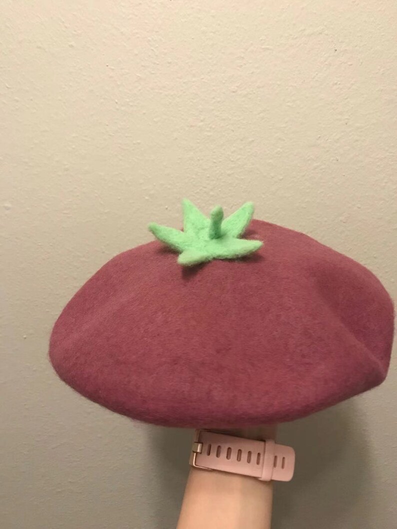handmade Beret Veggie Lover/'s gift Party Hat Purple Hat Eggplant Hat Valentine/'s day gift Purple Beret Birthday gift Wool beret