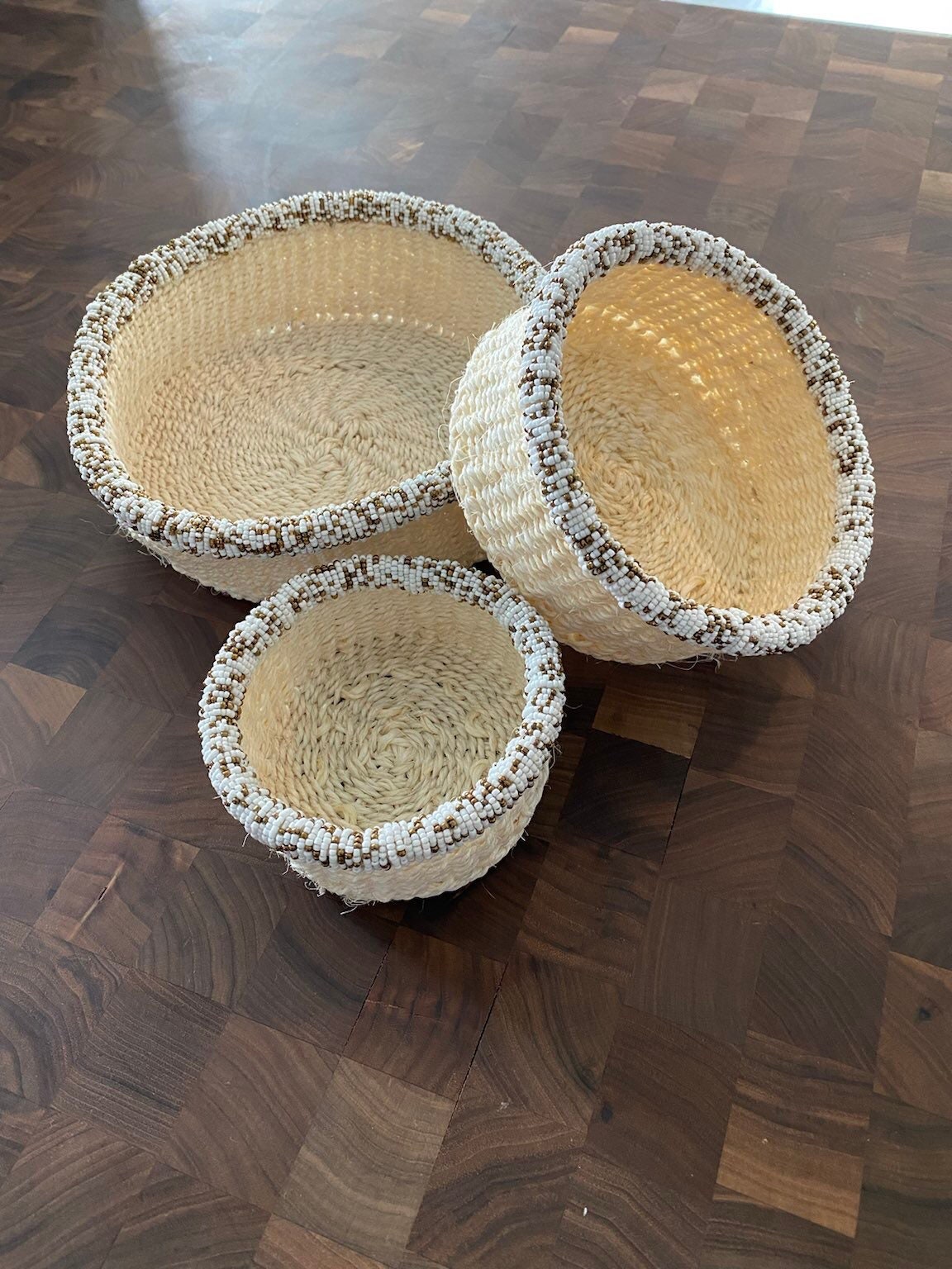 White Rope Basket Stacking Baskets Small Storage basket Etsy