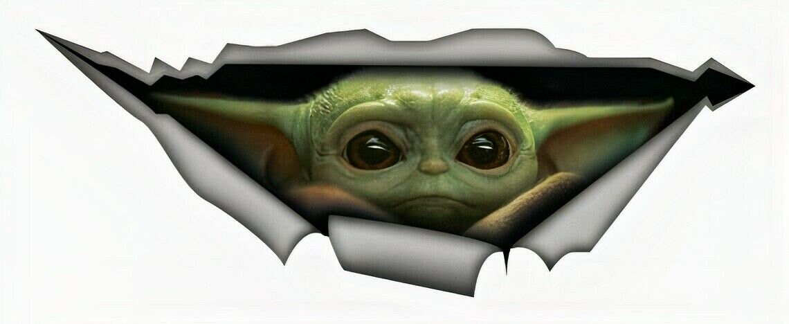 baby yoda car hat laptop decal 2x5 inch etsy