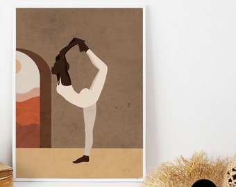 African American Woman Wall Art, Black Girl Print, Yoga Studio, Meditation, Landscape, Sports, Execrcise, Inspirational, Gift, Afro, Boho